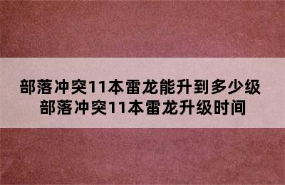 部落冲突11本雷龙能升到多少级 部落冲突11本雷龙升级时间